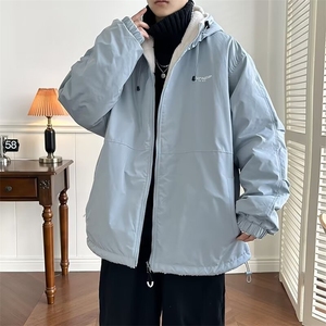 双面穿羊羔绒棉衣外套男士秋冬季保暖加绒加厚 M5309 P85图片