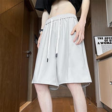 8XL-M特大码中性松紧腰休闲冰丝西装短裤五分裤百搭凉DK1531P28，男装牛仔裤，电商D206-1