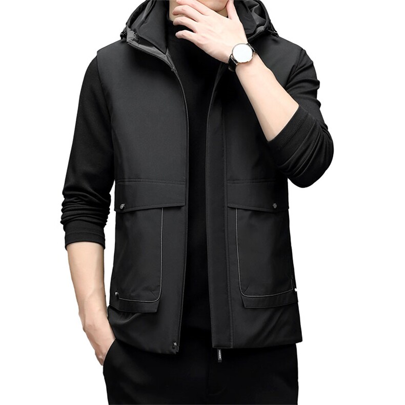 新款2023冬季休闲羽绒马甲中年男士连帽马甲外套男YYYR2112-P205,男装背心/马甲,电商B212（原钱塘6029）