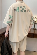 夏款青少年潮牌半袖套装刺绣印花翻领Polo衫男女6631-P70控价98，男装Polo衫，电商A441-1