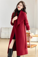 大翻领双面羊绒呢大衣新款3039-P225-控305，女装毛呢外套，英标秀
