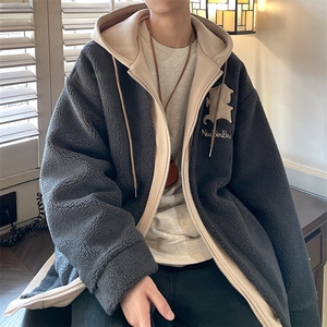 冬装假两件羊羔毛棉衣加厚棉服绣花外套A071-099-P125