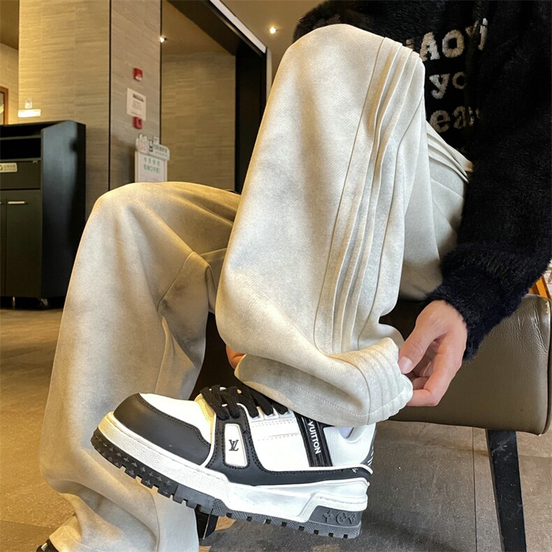 脏脏裤扎染休闲卫裤潮牌褶皱大码宽松直筒长裤504-K862-P50控78,男装休闲裤,星座504