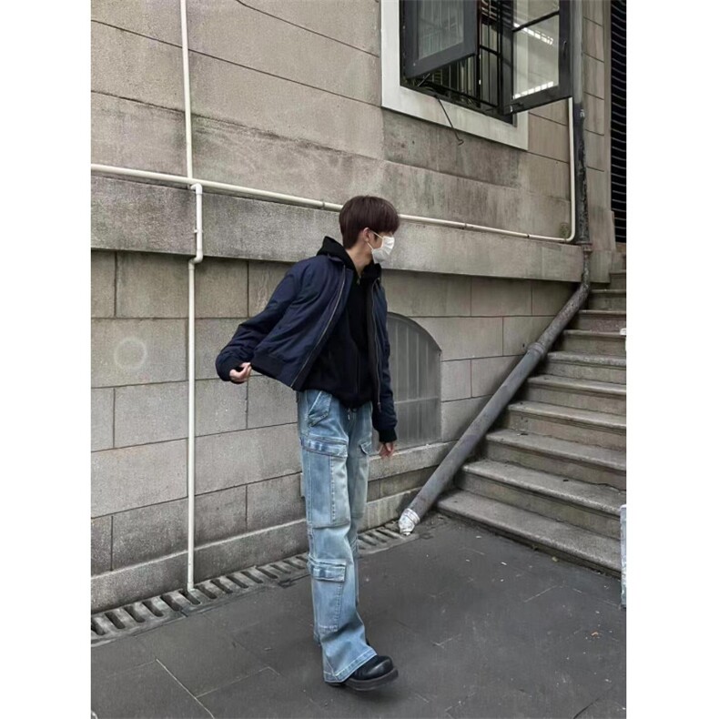 【有货】cleanfit藏青短款外套男美式高街飞行员夹克P15WW-特P55,男装夹克,星座1007（原301D）