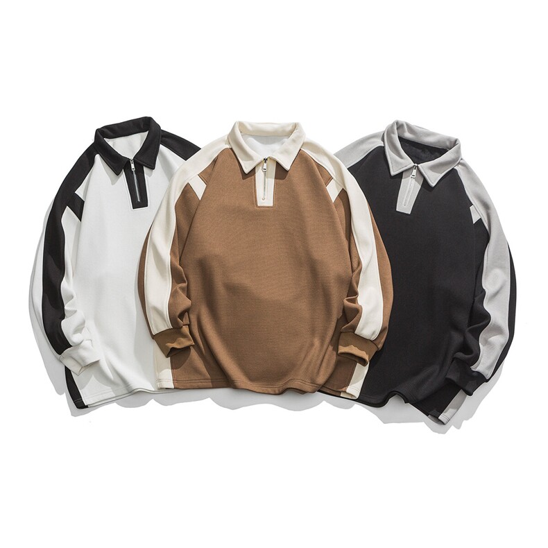 光板得物/唯品二开320G华夫格翻领卫衣B740P45，男装卫衣，电商A247B