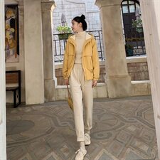 现货冬季时尚中长款宽松工装羊羔毛加厚棉服女487102P130控188，女装棉衣/棉服，艾青服饰