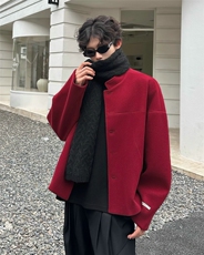 加棉加厚毛呢外套短款夹克大衣504-F32-P75控118（加棉P85控128），男装西服，星座504