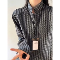 港风秋款男女立领卫衣鱼骨纹宽松休闲夹克外套WY0053P38，男装夹克，星座1013-1