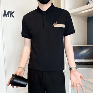 店主风社会小伙男翻领刺绣POLO衫男士夏季男上衣301A-1/PL116/P55图片