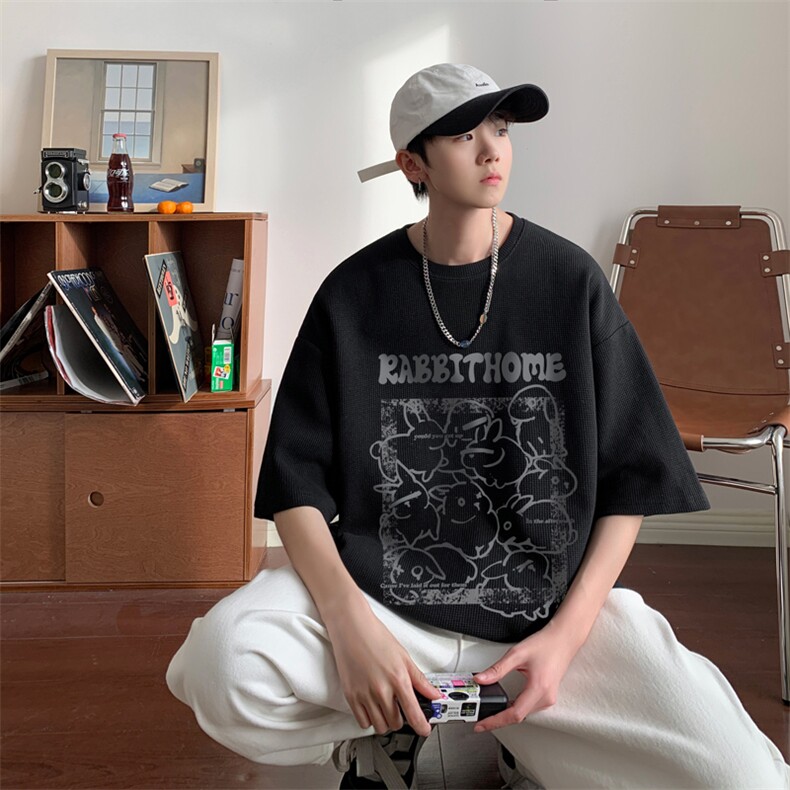 华夫格！港风华夫格短袖T恤男士半袖男五分袖体恤衫男HT121-P25,男装T恤,电商B367