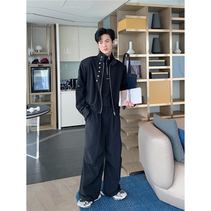 P04-P59 春夏薄荷曼波小众金属纽扣设计感立领夹克外套男短款图片