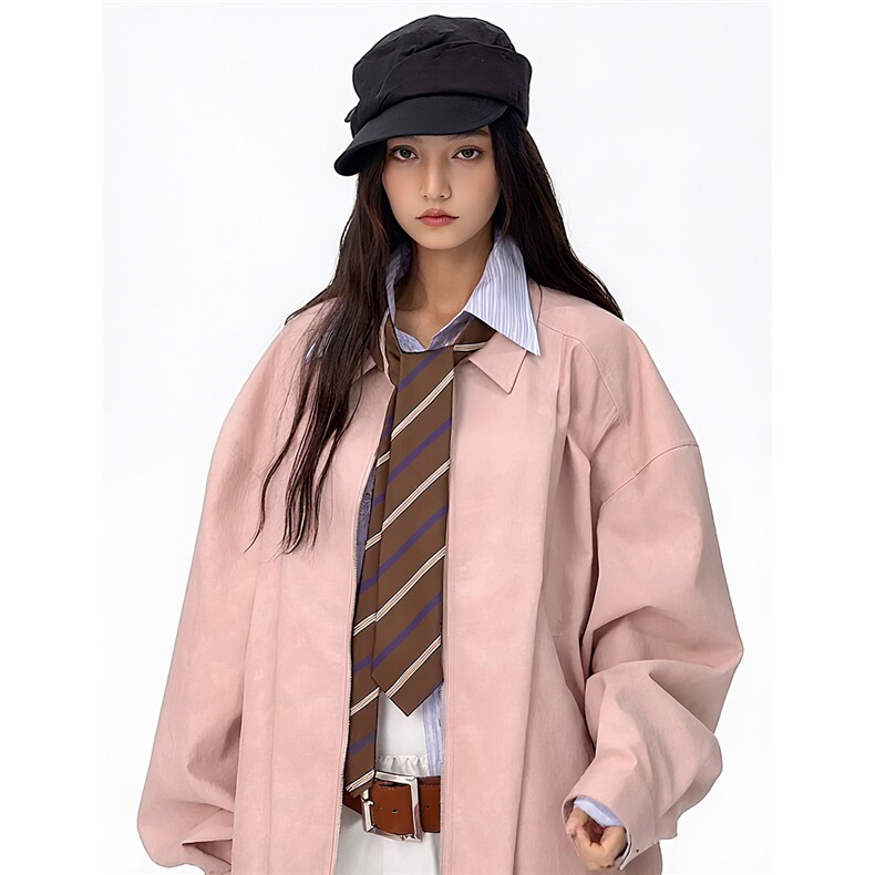 现货网络截图！仿鳄鱼皮宽松美式大码粉色皮衣夹克男JK78118P95控，男装皮衣，星座226-2