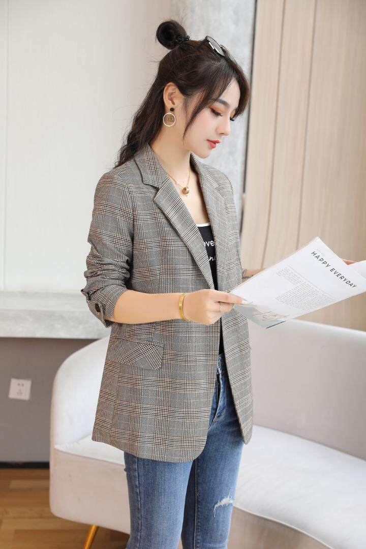 【现货】秋季新款！唯芬6106款格子修身西装，女装西装，唯 芬