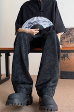 8XL-M特大码肌理感冰丝薄款休闲裤长裤男宽松百搭情侣裤K967P45，男装休闲裤，电商D206-1