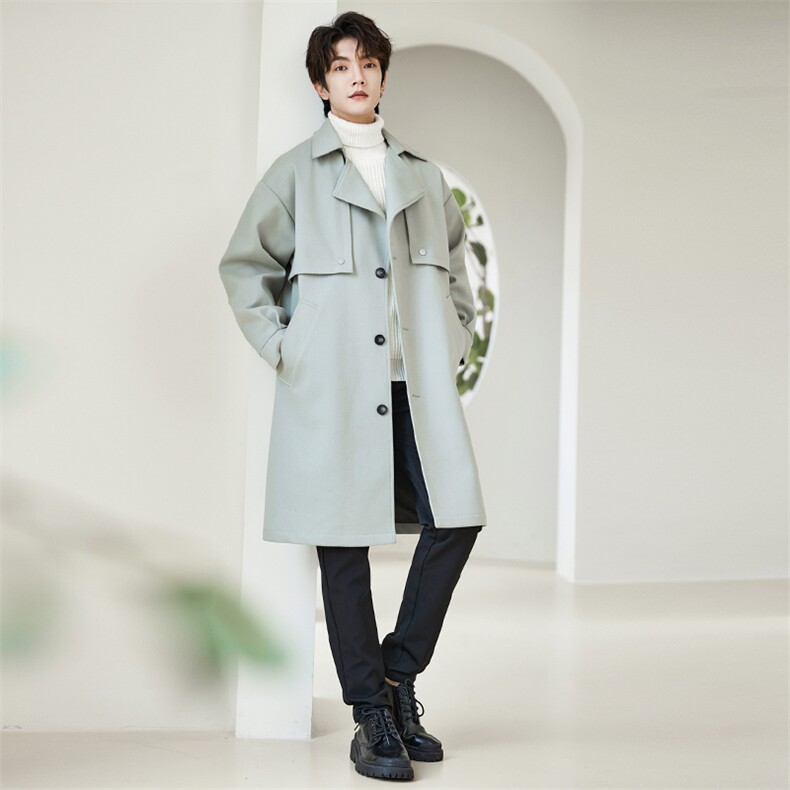 得物/直播【精品大货】风衣男中长款毛呢大衣男F911批125品牌风B,男装风衣,星座401