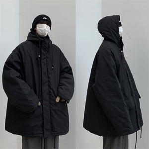 现货~中长款棉衣男装连帽棉服加厚外套MY154P100