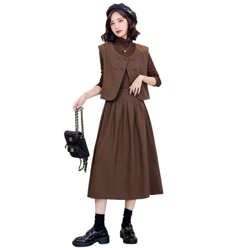 早春时尚套装女chic洋气减龄时髦欧货2025新款马甲半身裙三件套,女装套装/套裙,意芙