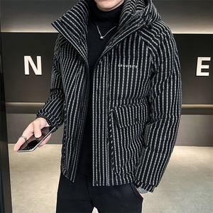 新标50白鸭绒条纹男装皮羽绒服C317-Y826-P295368图片