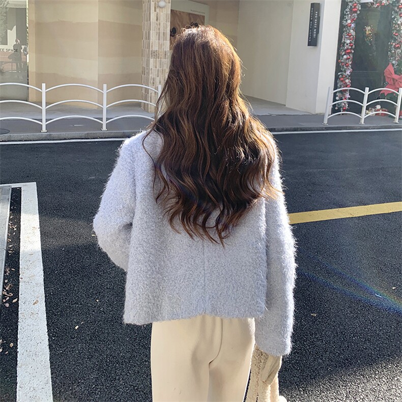 韩版宽松加羽绒小香风粗花呢短款外套2025秋冬新款女时尚上衣潮,女装毛呢外套,2C087