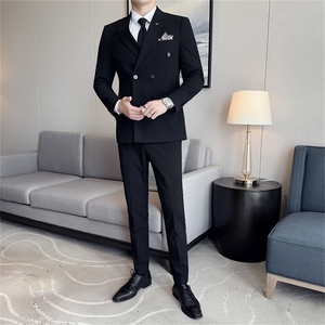 西服套装男士三件套商务职业正装小西装韩版修身伴郎新郎结婚礼服图片