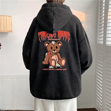 加绒新款港风宽松连帽套头卫衣X5670-常规P70控88-加绒P80控98，男装卫衣，电商A061-1