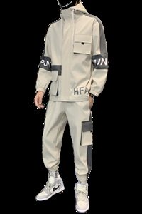 主推秋季男士套装休闲运动服帅气搭配一套工装夹克外套 D05图片