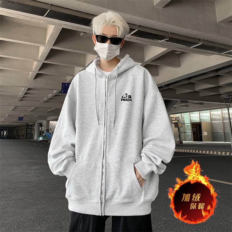 抖音得物高品质360G重磅阔版宽松光版纯色连帽卫衣外套KS160特P45,女装短外套,电商A486