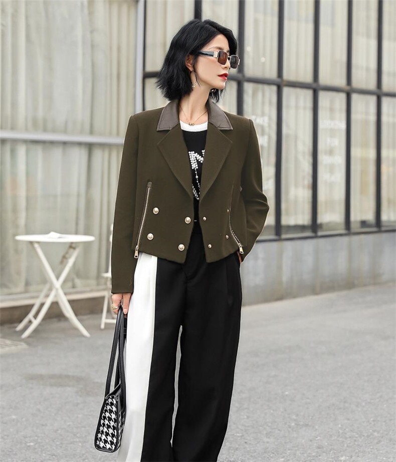 金纺毛感时尚外套，其它，他她迷