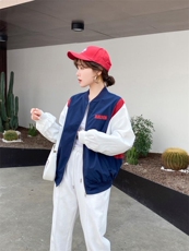 撞色棒球服外套，其它，斐媞梦