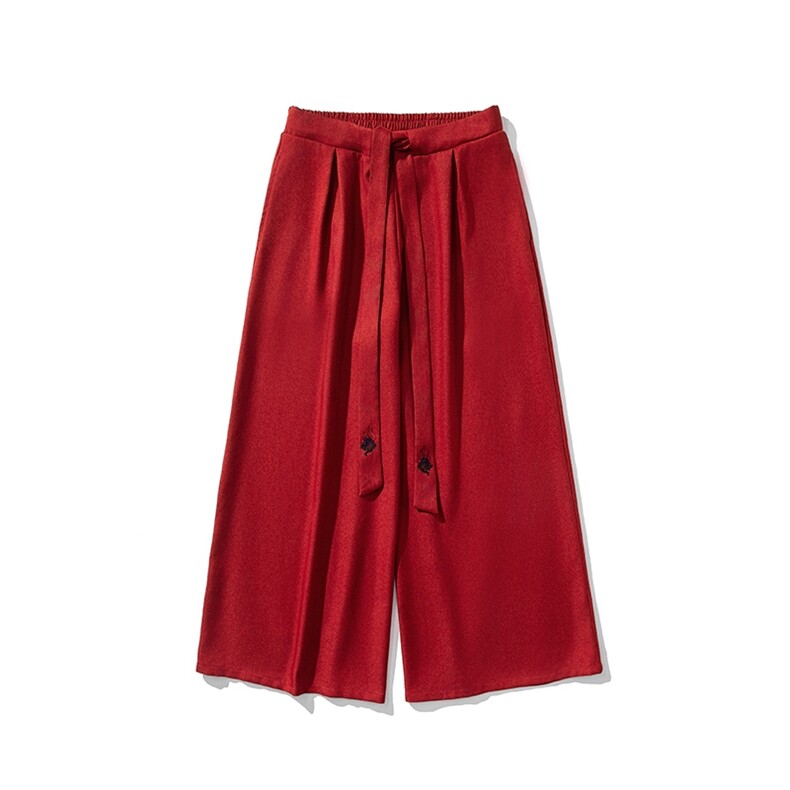 秋冬新款加厚风宽松休闲裙裤汉服阔腿裤宋裤新中式K272/P75,男装民族服装,钱塘713