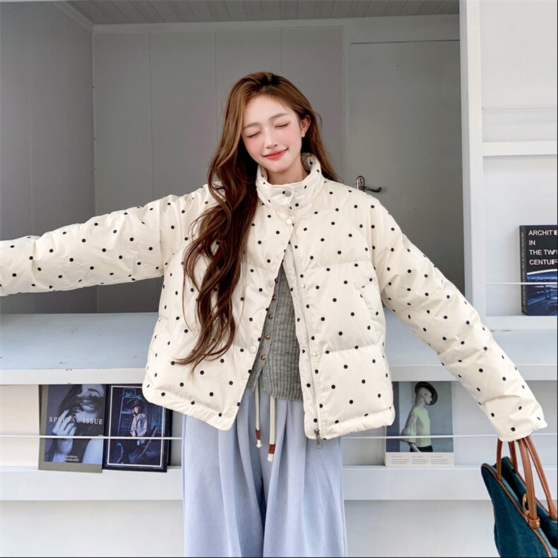 主推款款大货已出冬季韩系波点立领棉衣P185K288,女装棉衣/棉服,2C295