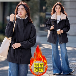 现货秒发2025冬装新款韩版休闲加厚保暖大翻领派克服棉衣棉服外套图片