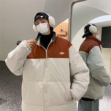 冬季棉服撞色宽松大码青年立领流行帅气棉袄面包服M0819-P85，男装棉衣，星座308B-2