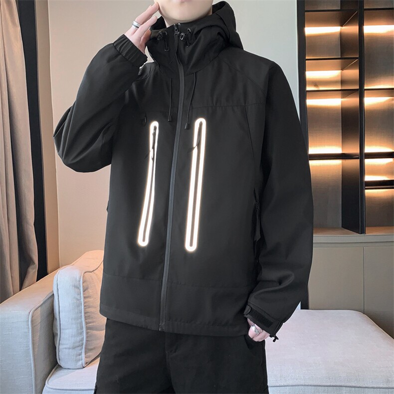 冲锋衣外套男2025春季新款宽松连帽休闲工装夹克潮流A259-P78,男装夹克,星座308B-2