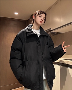 中性冬季跑量款宽松加厚纯色棉衣潮休闲保暖外套XZ811A-MF988-P90图片