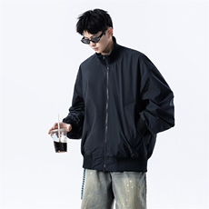 港风日系复古设计感拼接高领开衫夹克外套XZ213-JK4000-P60控88，男装夹克，星座213
