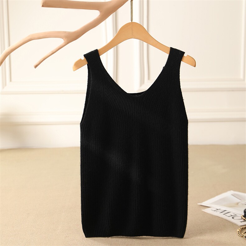 秋冬季简约休闲百搭时尚12针抽条吊带，女装背心吊带，云暖羊山羊绒