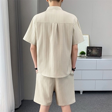 T620-P70新款套装时尚百搭衬衫短袖短裤套装男薄款透气立领，男装休闲套装，星座507A（原星座306B-2）