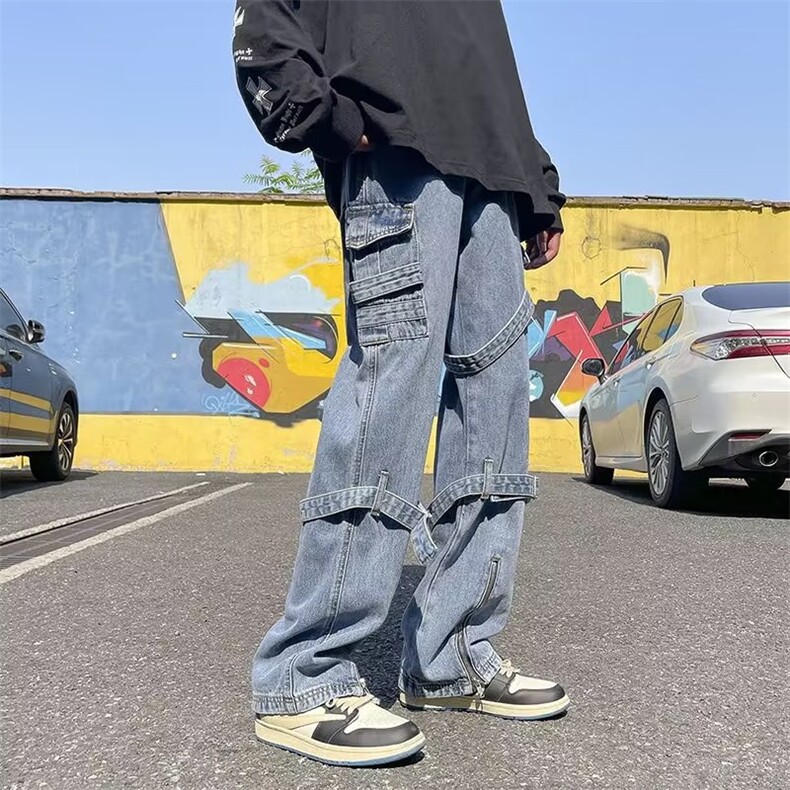 牛仔裤男秋季潮大码休闲裤子高街N5035P55,男装牛仔裤,星座1116-2