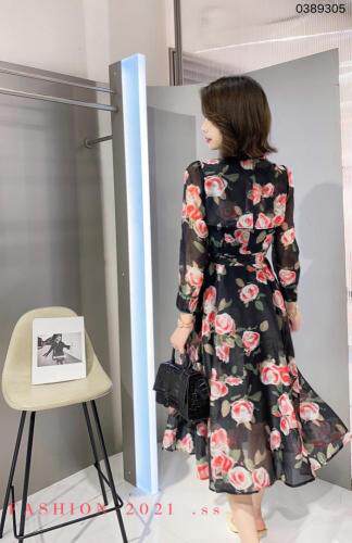 印花真丝裙，女装，迈时尚