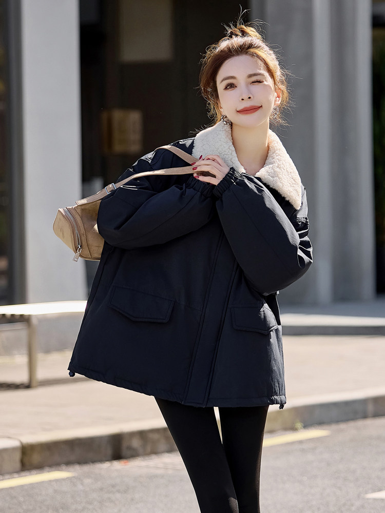 小个子毛领加厚羽绒服女士2025年冬新款韩版休闲宽松学生保暖外套,女装羽绒服,意芙