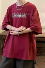 wassuphappy短袖t恤男夏季重磅纯棉圆领半袖oversize潮牌五分袖，男装T恤，电商B371