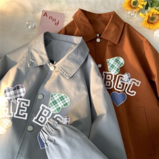 地毯平铺秋季百搭宽松休闲翻领夹克情侣外套男JK6304P50控68，男装夹克，电商A268