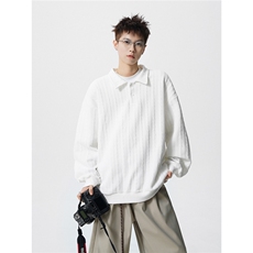 TWY27特P38控68polo圆领条纹情侣卫衣宽松外套男97聚酯纤维3氨纶，女装短外套，电商B370