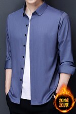 YL6911男士2023年冬季长袖加绒衬衫商务休闲修身衬衣P90，男装衬衫，电商B360