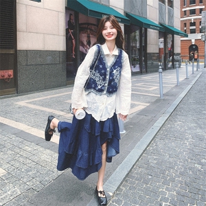 有货 民族风牛仔马甲三件套 AD808-P175K248图片