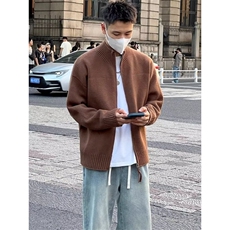 秋冬季新款男士立领拉链针织时尚修身拉链上衣简约净版气质外套潮，女装短外套，星座506A