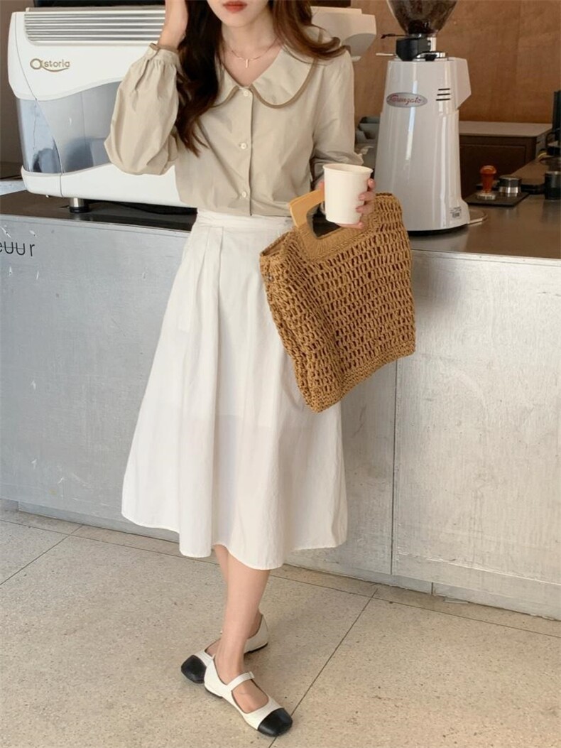 现货娃娃领韩系布小衫，其它，汐美