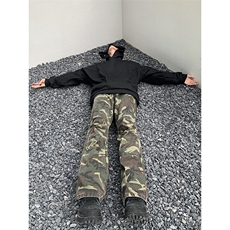 B221美式ins高街暗黑拉链休闲迷彩牛仔裤LK24156-P65控88，男装牛仔裤，电商B221