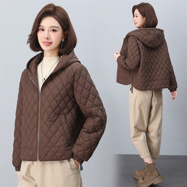 2024年冬季新款时尚连帽开衫加棉棉服,女装棉衣/棉服,依恋蒂丝